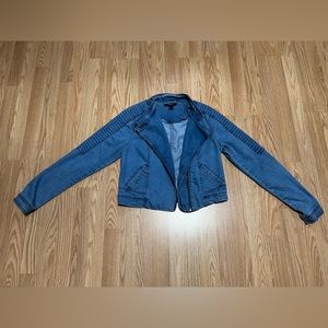 Women's L FOREVER 21 Cropped Denim Jean Jacket-Nice!!!😎